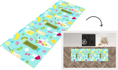 Keukenloper - Loper keuken - Cocktail - Zomer - Fruit - Patroon - 150x50 cm - Keukenloper vinyl