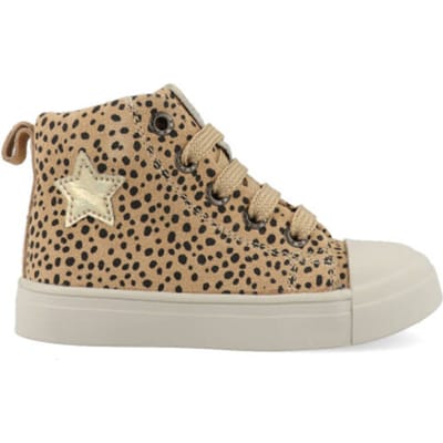 Sneakers | Meisjes | Beige Dots | Leer | Shoesme | Maat 22