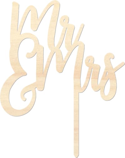 Houten caketopper / taarttopper - Mr & Mrs - Taart / Cake topper op bestelling gemaakt