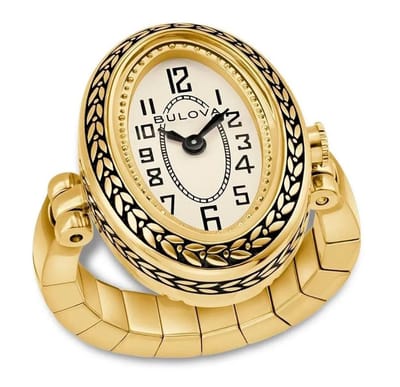 Bulova Art Deco Ring 97L188 Horloge - Staal - Goudkleurig - Ø 20.5 mm