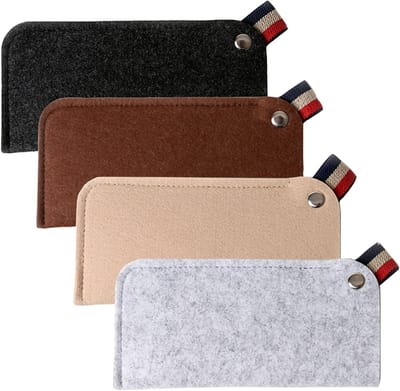 Zachte en Draagbare Brilhoes - 4 Stuks - Beschermende Bril Organizer en Zonnebril Tas van Vilt - Ideaal voor Reizen en Opbergen