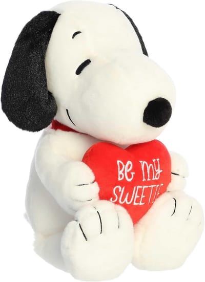 Knuffel Hond met Hartje Pluche Speelgoed Wit 28.5 cm