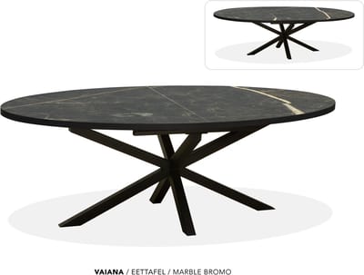 Maxfurn - Ovale uitschuiftafel 180/240 | Zeer krasvast | Kleur: Marble Bromo