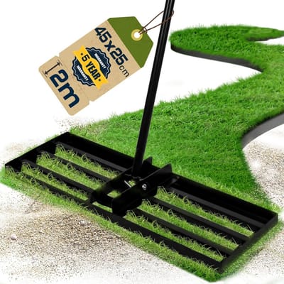 Gazonhark met Verstelbare Metalen Steel (45x25cm) - Egaliseren & Egaliseren Gereedschap Tuin