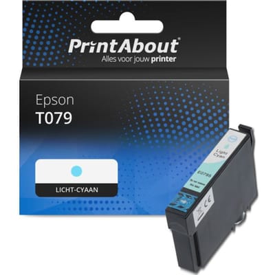 PrintAbout huismerk Inktcartridge T079 (C13T07954010) Licht-cyaan Geschikt voor Epson