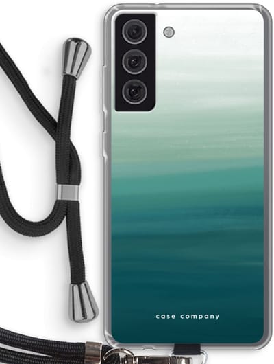 Case Company® - Hoesje met koord geschikt voor Samsung Galaxy S21 FE hoesje met Koord - Ocean - Telefoonhoesje met Zwart Koord - Bescherming aan alle Kanten en Over de Schermrand