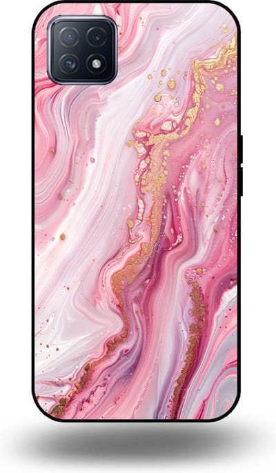 Smartphonica Telefoonhoesje geschikt voor OPPO A53 5G / A72 5G / A73 5G met marmer opdruk - TPU backcover case marble design - Roze geschikt voor Oppo A53 5G;Oppo A72 5G;Oppo A73 5G