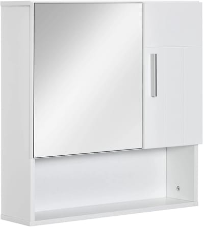 Badkamerkast - Badkamerkast Met Spiegel - Badkamer Kast - Badkamer Kastje - Kasten - Kastje - Badkamerkastje - Badkamer Kastje - Kast - Badkamer - Wit - Badkamerkast - Badkamer Accessoires - Badkamermeubel - Badkamermeubels