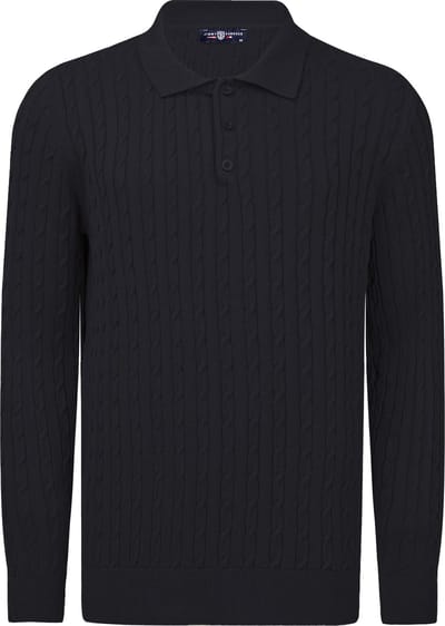 Jimmy Sanders Trui - Sweater - 100% Katoen Heren Navy - L