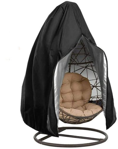 Hangmat Hoes - Weersbestendige Beschermhoes - Oxford Stof - Trekkoord Sluiting - Geschikt voor Hangmat met Kussens - 115x190 cm - Zwart