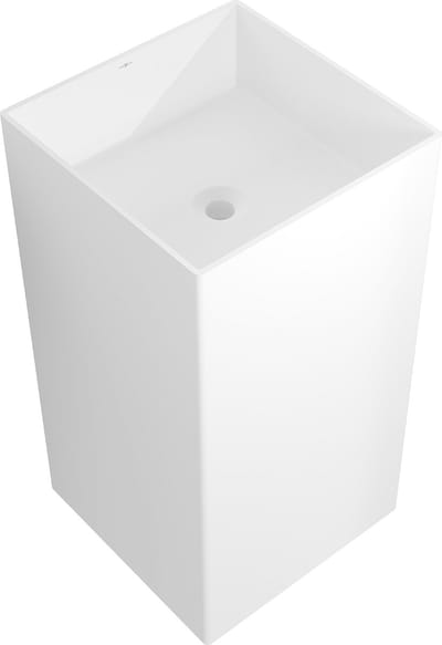 Mexen Xola-2 vrijstaande wastafel van conglomeraten 45 x 45 cm, mat wit - 26594500