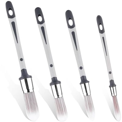 Dailygoods- Verfkwastenset 4 Stuks - Hoekdetailverfkwasten - Precisierandverfkwasten - Antisliphandvat - Duurzaam PP/TPE Materiaal - Veelzijdig Gereedschap - Schilderkwasten