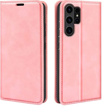 MobyDefend Hoesje - Geschikt voor Samsung Galaxy S24 Ultra - Luxe Wallet Bookcase (Magnetische Sluiting) - Roze