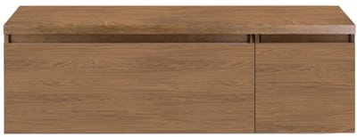 Frozen Badmeubelset 140 cm - Greeplijst in Kleur - Wastafel Onderkast met Bovenblad Honey