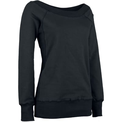 R.E.D. Rock-Engineered Design Zwarte trui met geribde boorden - Dames - S
