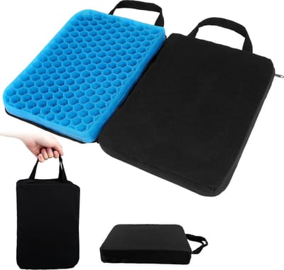 JGS ® Ergonomisch Opvouwbaar Gel Zitkussen voor Auto, Vliegtuig en Rolstoel Comfort