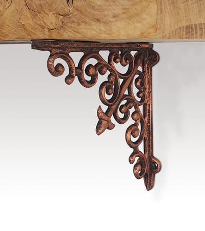 Barnwoodweb Plankdragers Metaal Classic Red Bronze - 17x17 cm - Trendy Stoere Industriële Bronzen Planken Dragers- Stalen Schapdragers