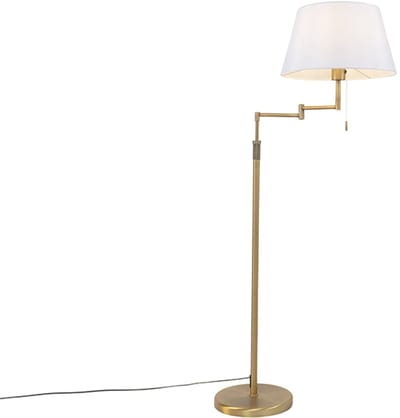 QAZQA ladas - Moderne Vloerlamp | Staande Lamp met zwenkarm - 1 lichts - H 1500 mm - Brons - Woonkamer | Slaapkamer