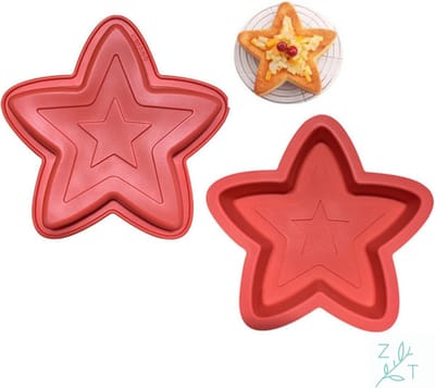 ZijTak - Bakvorm - Kerstster - Kerstmis - Christmas - Ster - Taart - Cake - Gebak - Silicone - Rood