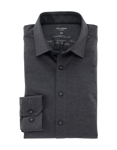 OLYMP No. Six 24/Seven Overhemd, Super Slim, Urban Kent, Antraciet