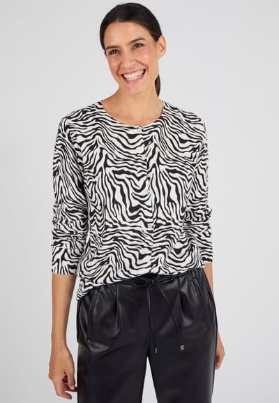 Damart - Fijngebreid cardiganvest - Dames - Zwart - XS