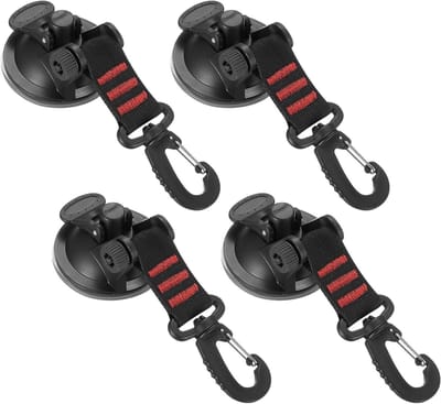 Set van 4 Sterke Zuignappen met Haken voor Camping, Auto en Huishouden, Multifunctionele Zuignappen voor Tent en Zonnescherm