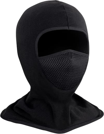 Balaclava voor Mannen en Vrouwen, Ademend en Warm Gezichtsmasker voor Buitenactiviteiten, Fietsen, Skiën en Motorrijden, One Size, Zwart