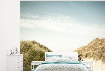 Behang - Fotobehang Strand - Duin - Lucht - Breedte 375 cm x hoogte 300 cm