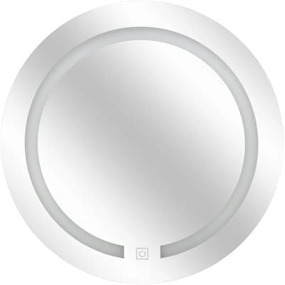 5Five Badkamer wandspiegel LED - Op batterijen - zilver - Dia 45 cm - rond model