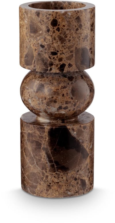 vtwonen Kandelaar - Kaarsenhouder van Marmer - Bruin - 8x20cm