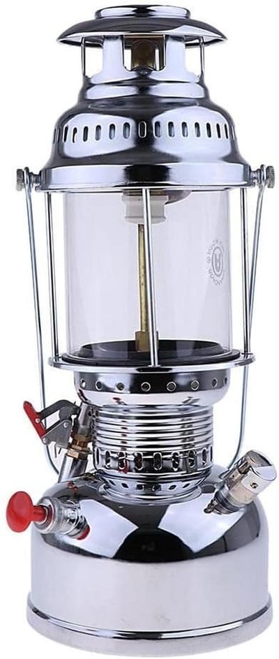 Camping Lantaarn - Outdoor Lamp - Kamperen en Wandelen - Hittebestendig Glas - 41 cm Hoog - Geborsteld