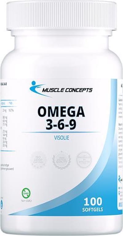 Omega 3-6-9 - Alle Omega onverzadigde vetzuren - Visolie - 100 softgels | Muscle Concepts