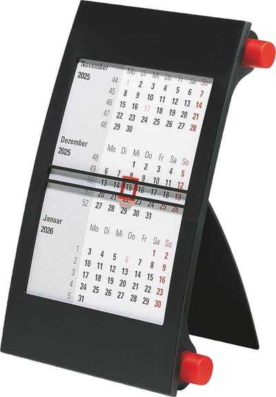 Bureaukalender 3 maanden - Draaibare kalender - Planning - 2 jaar overzicht - 90 x 120 mm - Meerkleurig