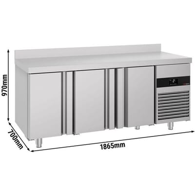 GGM Gastro Kühltisch PREMIUM - 1865x700mm - mit 3 Türen - Aufkantung