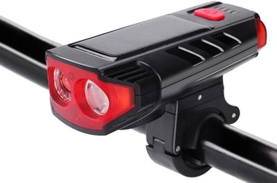 Zonne-energie Fiets Koplamp met Automatische Detectie en Claxon Verlichting