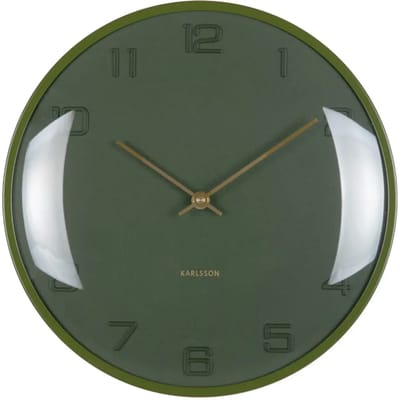 Karlsson Wandklok Fuerte Dome - Groen - 30.5x30.5x30.5cm - Wandklok Modern
