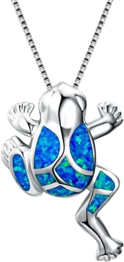 Kikker Ketting voor Dames – Boho Opal Look Sieraad – Romantische Mode Ketting – Cadeau voor Dames en Meisjes – Geschikt voor Feesten, Bruiloften en Dagelijks Gebruik