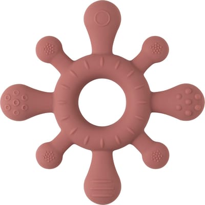 Baby's Only Siliconen baby bijtring - Bijtspeeltje blossom - Stone Red - Baby cadeau