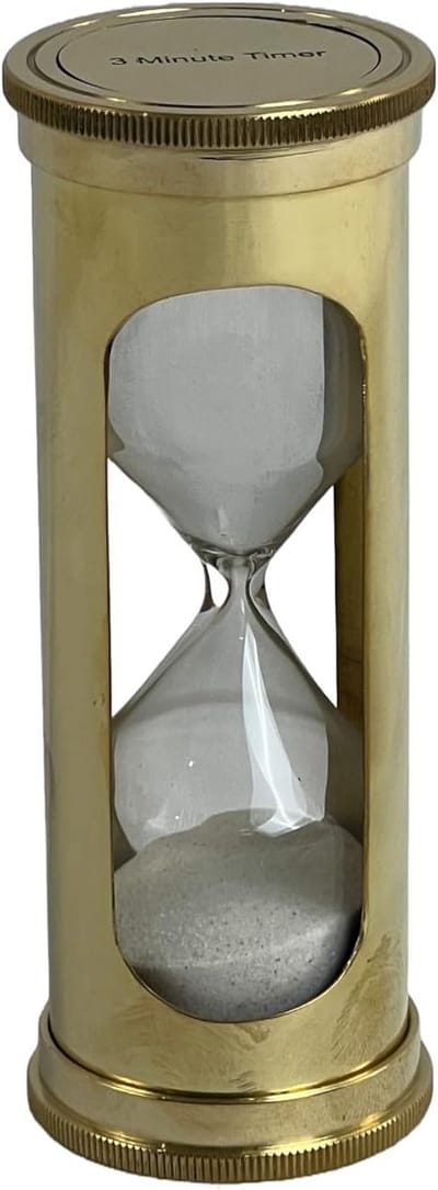 Koperen Zandloper 3 Minuten - Vintage Decoratie Maritiem Stijl Timer