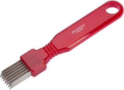 Westmark Augurkensnijder met 7 mesjes, lengte: 16,3 cm, roestvrij staal/kunststof, rood/zilver, 51242260