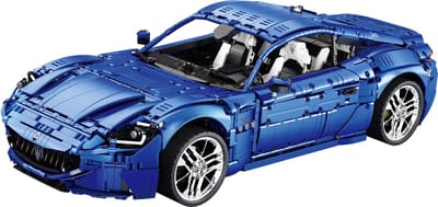 Reobrix 11010 Maserati GranTurismo mega bouwset | City fast champions adventure | Creator classic motor bouwpakket | Technic speelgoed ideas voor volwassenen | Icons furious speed blauw auto geschikt voor Lego | Technische bouwdoos met 5480 bloks