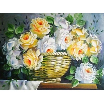 Borduurpakket DIY diamant borduurwerk Chinese roos volledige ronde Diamond schilderij mozaïek Home Decor 20X30CM beige
