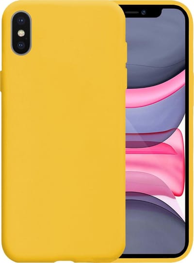 Hoesje Geschikt voor iPhone X Hoesje Siliconen Case - Hoes Geschikt voor iPhone X Hoes Siliconen - Geel