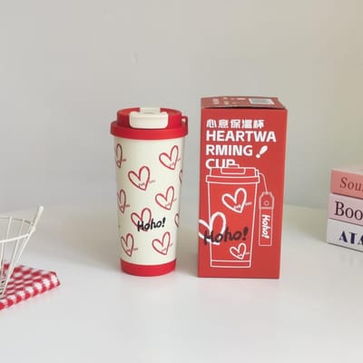 Mooie Liefde Thermosbeker Modieuze Koffiekop Zakelijke Waterbeker Cadeau Roestvrij Staal Koppelsbeker 528ml