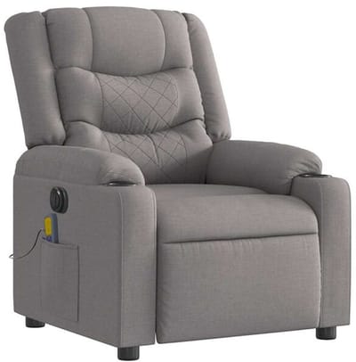 Massagestoel - Relaxfauteuil - Zetel - Stof - 1 persoons - Met armleuning - Zeer comfortabel - Elektrisch - Taupe