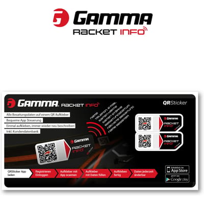 Gamma Racket Info String Sticker Verpakking 2 Stuks-Zwart