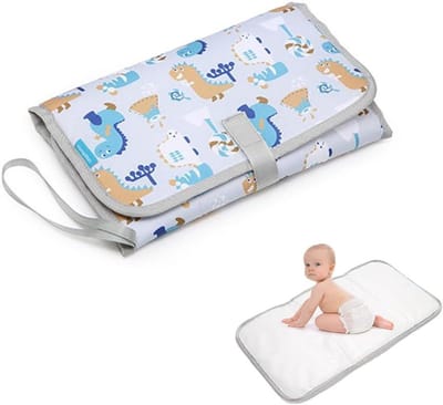 Aankleedmat Baby - Draagbare Verschoningsmat - Onderweg Luiers Verwisselen - Waterdicht en Opvouwbaar - 30 x 56 cm - Grijs