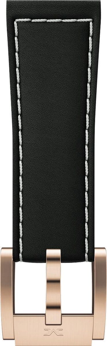 Marc Coblen / TW Steel Horlogeband Zwart Leer met Roségouden Gesp 22mm