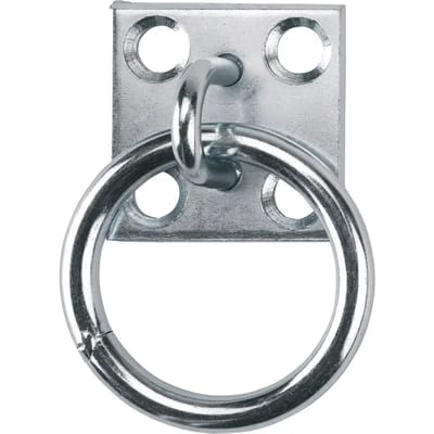 Excellent stal aanbind/vastzet ring - Voor een stabiele montage aan stenen muur of boxwand - Gegalvaniseerd staal - Zilver