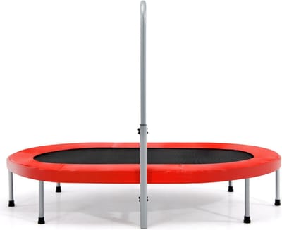 Trendmix XL Dubbele Fitness Trampoline voor 2 personen - 150 kg belasting - Opvouwbare Mini Trampoline Met Verstelbare Leuning - Voor volwassenen en kinderen - 154 x 89 x 92-132 cm - Rood